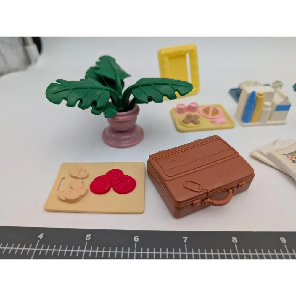 Fisher Price and Playskool Dollhouse Accessories Trays Phone Mixer Book Suitcase